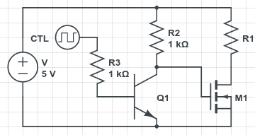 Power Switching Circuit with BJT Triode and Resistor